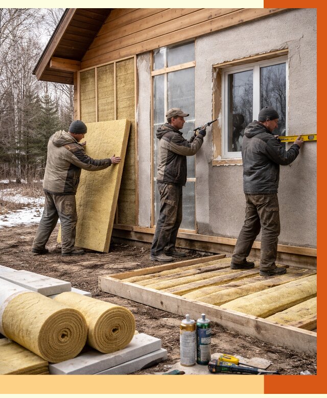 Утепление дачного дома в Дальнереченске от 4840 руб/м2 — недорого | ТепломастерДлн